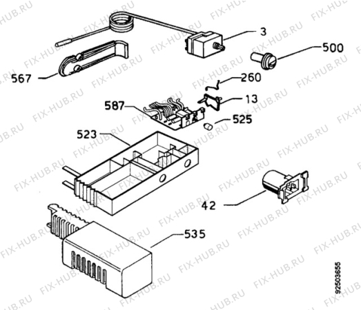 Взрыв-схема холодильника Electrolux ER2632B - Схема узла Thermostat