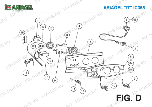 Взрыв-схема кондиционера Ariagel IC 355 - Схема узла 4
