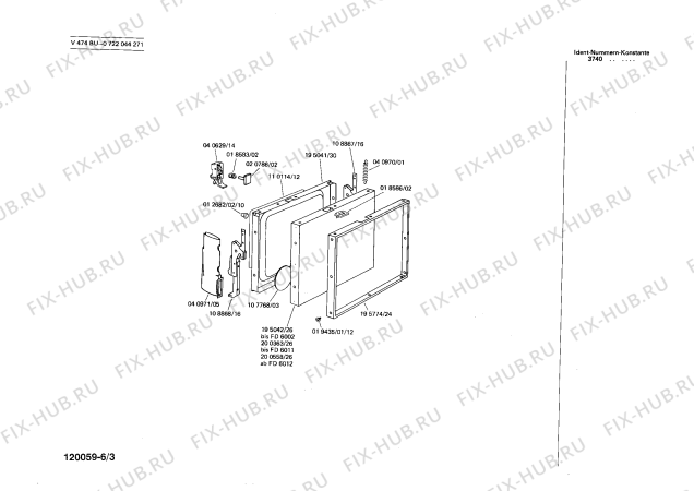 Взрыв-схема стиральной машины Bosch 0722044271 V474BU - Схема узла 03