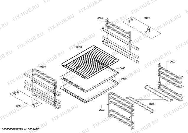 Взрыв-схема плиты (духовки) Siemens HB76RT560E - Схема узла 06