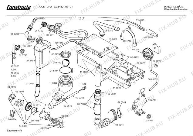 Взрыв-схема стиральной машины Constructa CC14801 CONTURA - Схема узла 04