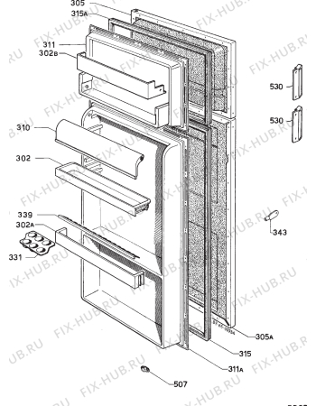 Взрыв-схема холодильника Zanussi Z626/6D - Схема узла Door 003