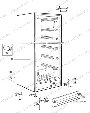 Взрыв-схема холодильника Electrolux EU2718C - Схема узла C10 Cabinet