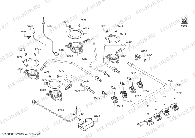 Взрыв-схема плиты (духовки) Bosch PCP6E5C90N 4G BO60F IH5 - Схема узла 02