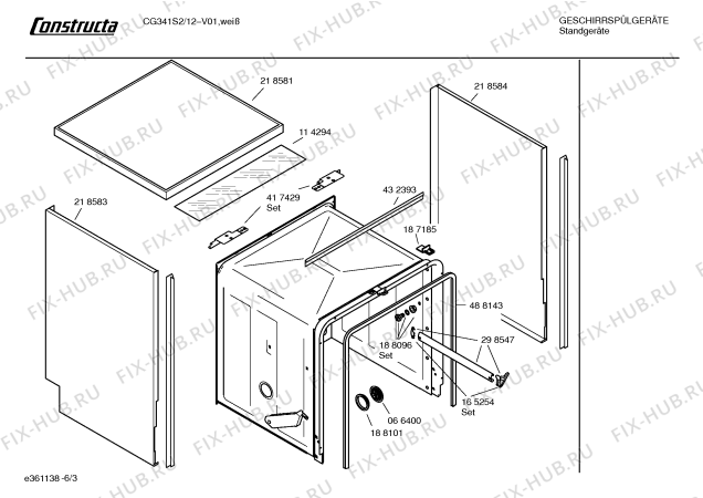 Схема №1 CG341S2 S300 с изображением Вкладыш в панель для посудомоечной машины Bosch 00419883