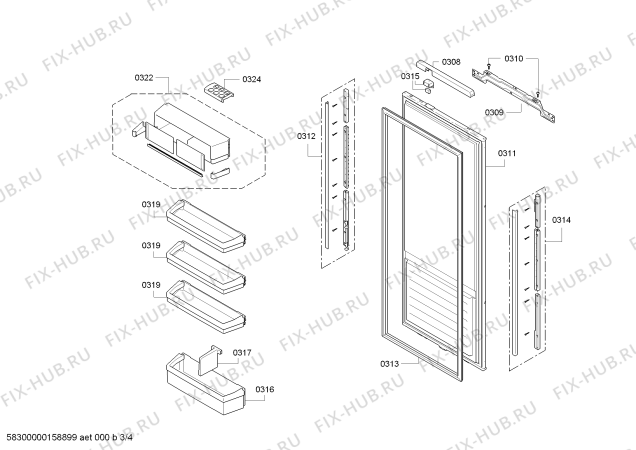 Взрыв-схема холодильника Siemens KI42FP60GB - Схема узла 03