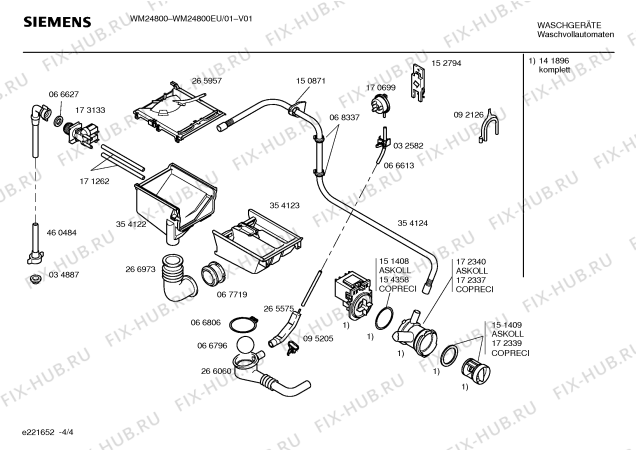 Взрыв-схема стиральной машины Siemens WM24800EU Siemens SIWAMAT 2480 - Схема узла 04