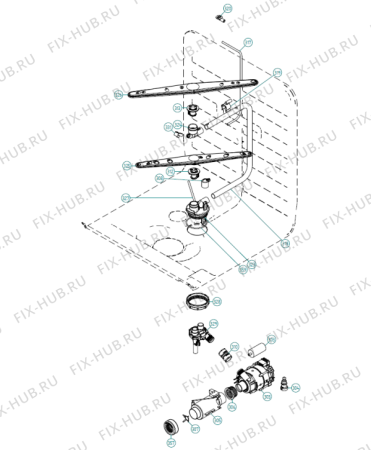 Взрыв-схема посудомоечной машины Asko DW165534.2XX (442581, DW16) - Схема узла 03