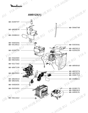 Взрыв-схема микроволновой печи Moulinex AW012X(1) - Схема узла ZP002289.5P3