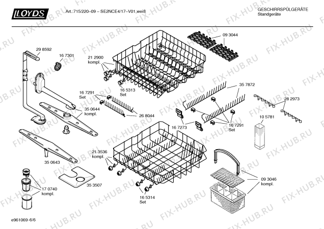 Взрыв-схема посудомоечной машины Lloyds SE2NCE4 Art.: 715/220-09 - Схема узла 06