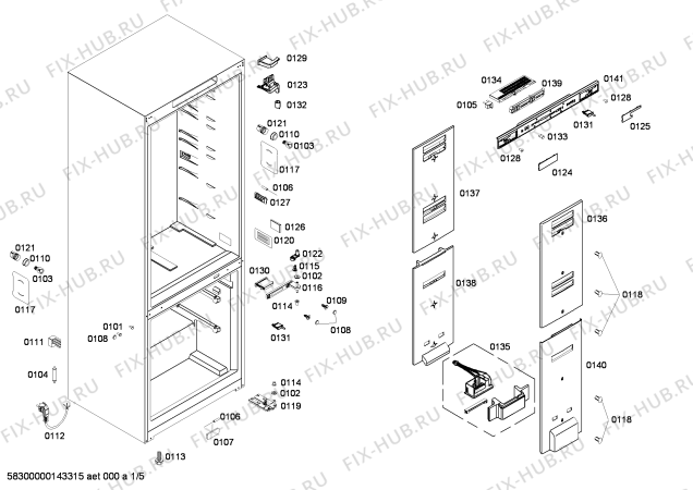 Схема №1 RB272373 с изображением Панель управления для холодильника Bosch 00677132