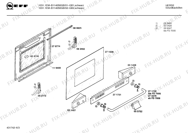 Схема №1 B1140S0GB 10311EM с изображением Часы для духового шкафа Bosch 00088296