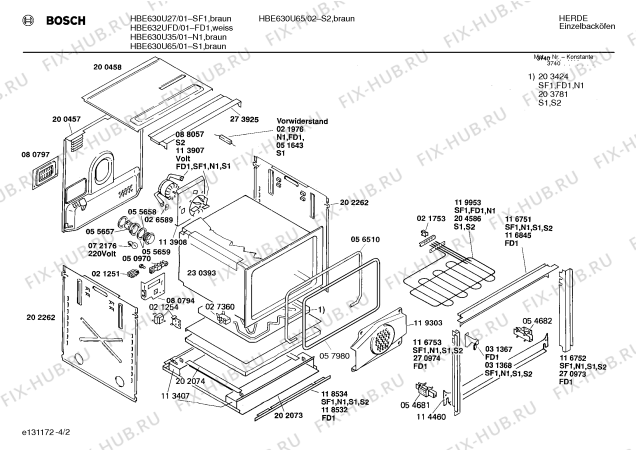 Взрыв-схема плиты (духовки) Bosch HBE630U65 - Схема узла 02