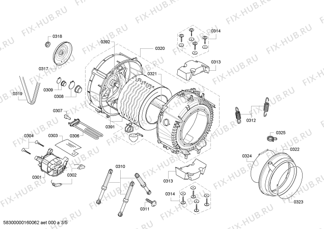 Схема №1 WAQ20321IT с изображением Кабель для стиральной машины Bosch 00621501