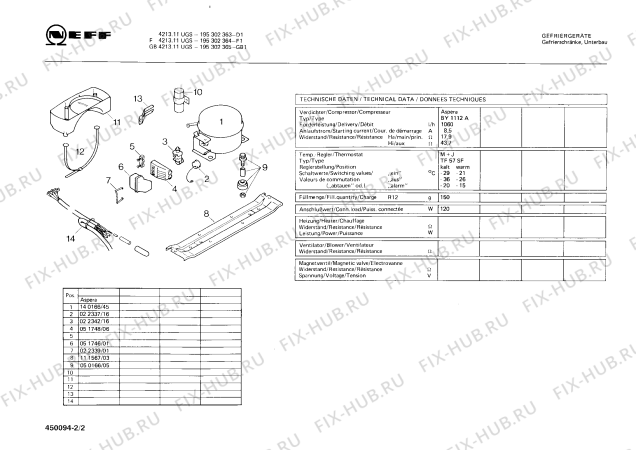 Взрыв-схема холодильника Neff 195302364 F-4213.11UGS - Схема узла 02