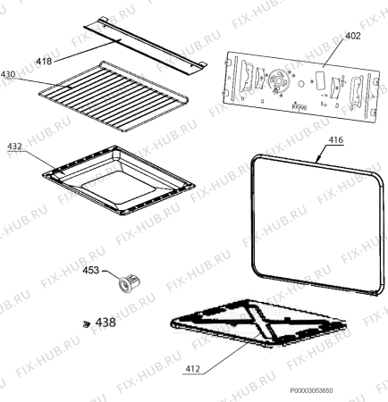 Взрыв-схема плиты (духовки) Electrolux EKG60100OW - Схема узла Oven