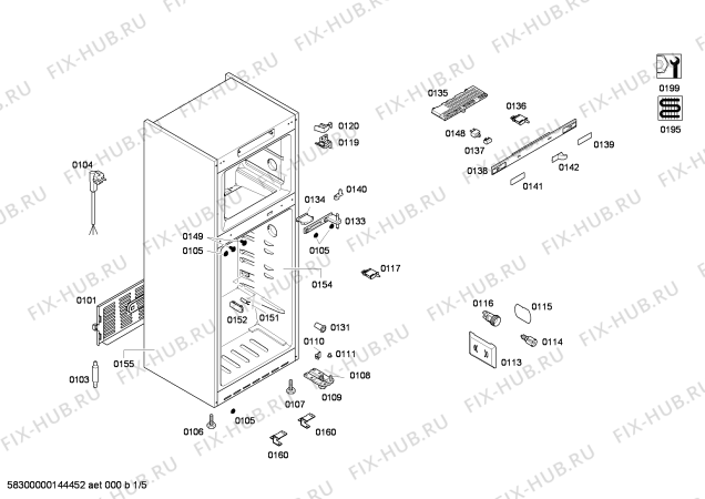 Схема №1 KDN49P03NE с изображением Дверь для холодильной камеры Bosch 00247831