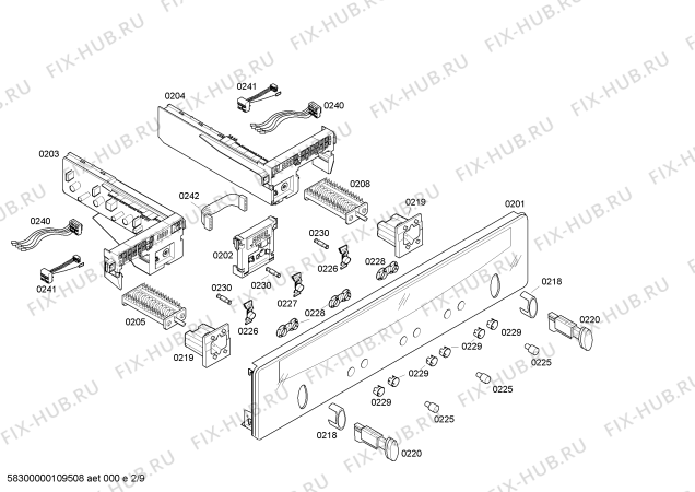 Схема №1 U1564S0GB с изображением Панель управления для электропечи Bosch 00447915