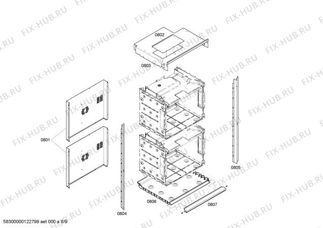 Схема №1 PODC302 с изображением Панель для плиты (духовки) Bosch 00144683