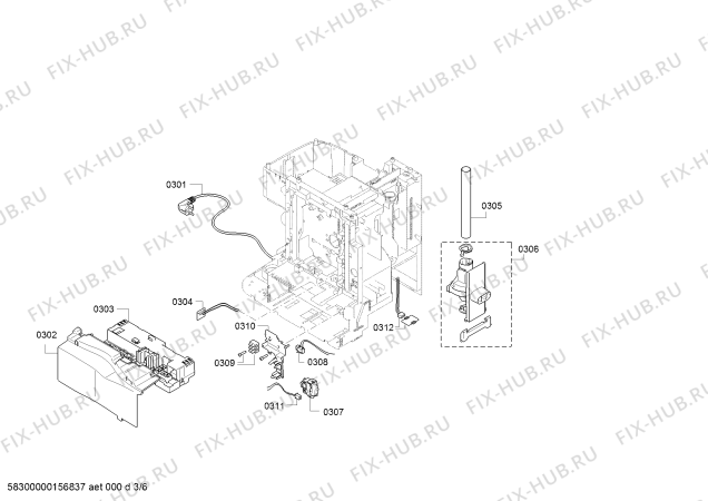 Схема №1 TES50351DE VeroCafe Latte с изображением Заварочный узел для электрокофеварки Siemens 00703085