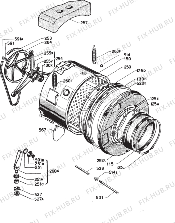 Взрыв-схема стиральной машины Elektro Helios EH1900 - Схема узла Functional parts 267