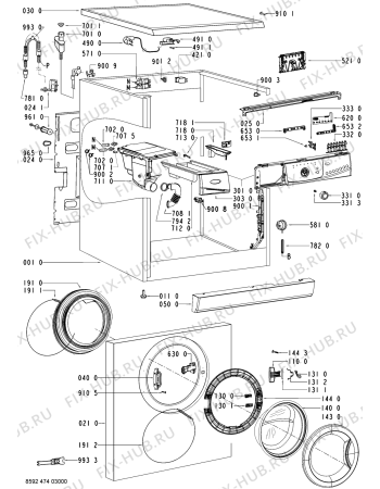 Схема №1 AWO 6426 с изображением Микромодуль для стиральной машины Whirlpool 480111103954