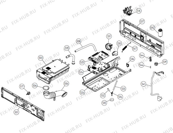 Взрыв-схема стиральной машины Gorenje W6465 DK   -White (900003282, WM50) - Схема узла 05