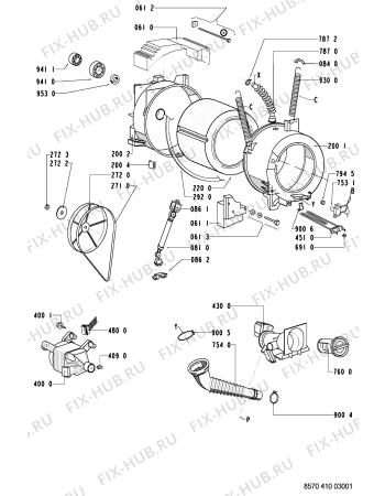 Схема №1 AWM 4120 с изображением Ручка (крючок) люка для стиралки Whirlpool 481249878206