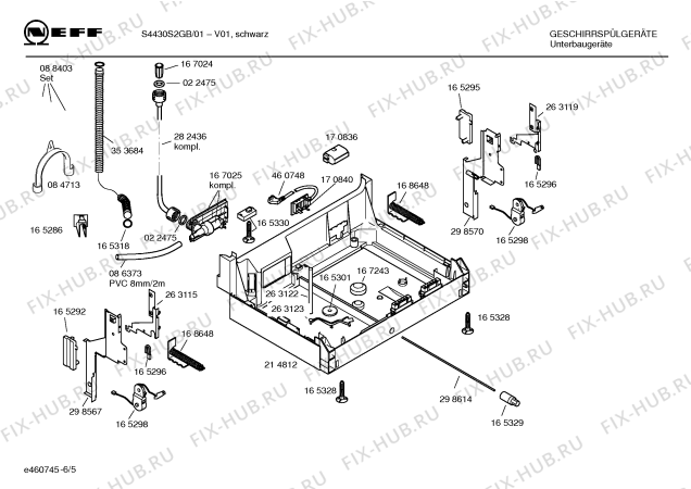Взрыв-схема посудомоечной машины Neff S4430S2GB - Схема узла 05