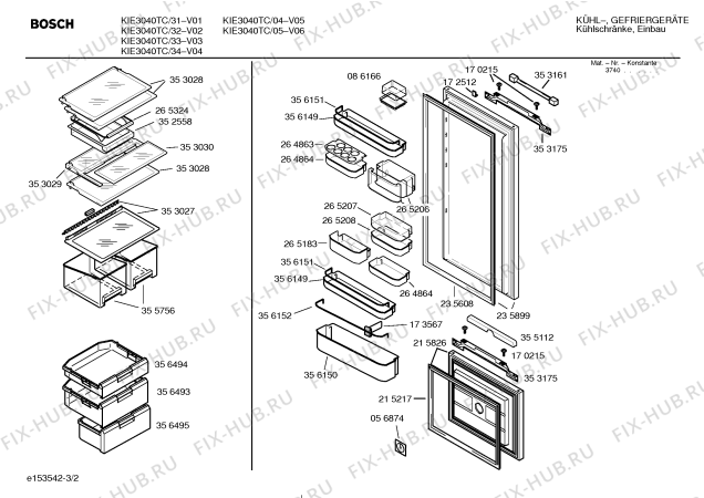 Взрыв-схема холодильника Bosch KIE3040TC - Схема узла 02