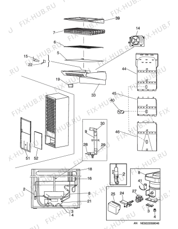 Взрыв-схема холодильника Electrolux EUS2300X - Схема узла C10 Cold, users manual