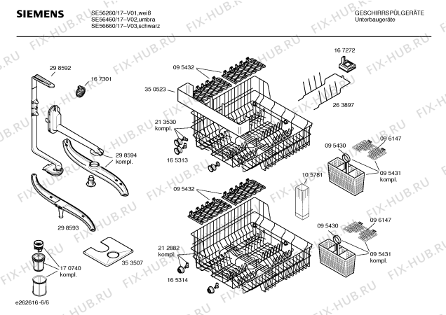 Взрыв-схема посудомоечной машины Siemens SE56660 - Схема узла 06