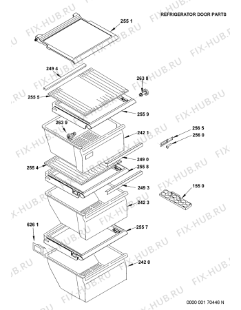 Схема №2 SRA20X1 с изображением Элемент корпуса для холодильника Whirlpool 481245298238