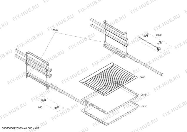 Взрыв-схема плиты (духовки) Siemens HE65U515 - Схема узла 06