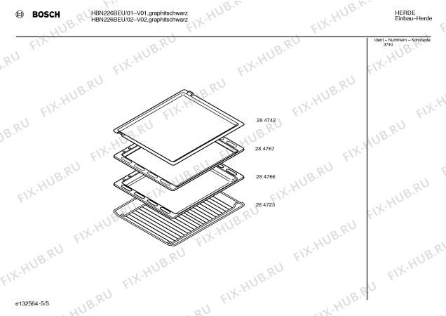 Схема №1 HBN220BEU с изображением Инструкция по эксплуатации для духового шкафа Bosch 00519341