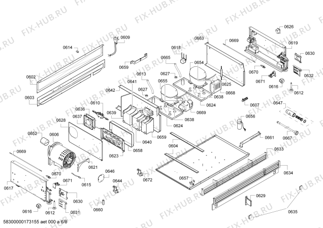 Схема №1 RW414260 с изображением Крышка для холодильника Bosch 00606276