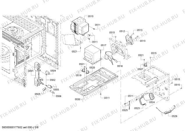 Схема №1 HMV5052C Bosch с изображением Крышка для свч печи Bosch 00631399