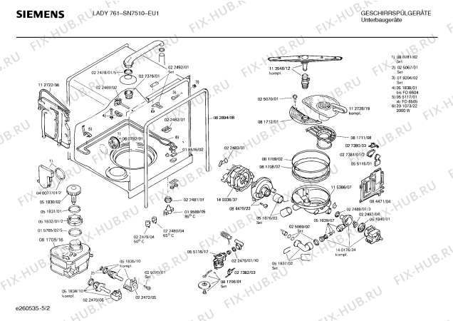 Схема №1 SN751045 с изображением Панель для посудомоечной машины Siemens 00115423