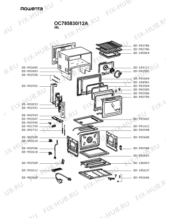 Схема №1 OC786830/12A с изображением Провод для электропечи Rowenta SS-992612
