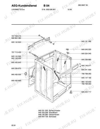 Взрыв-схема стиральной машины Aeg LAV515 W - Схема узла Housing 001