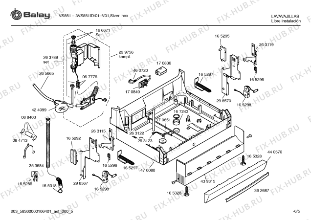 Взрыв-схема посудомоечной машины Balay 3VS851ID - Схема узла 05