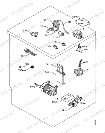 Взрыв-схема стиральной машины Electrolux RTF942 - Схема узла W30 Electrical details E