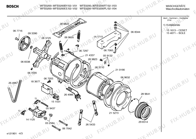 Схема №1 WFB4000EE с изображением Инструкция по эксплуатации для стиралки Bosch 00526980