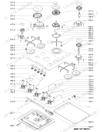Схема №1 GDK73BBBNA с изображением Керамическая поверхность для плиты (духовки) Whirlpool 481010794847