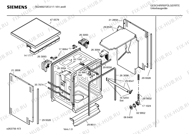 Взрыв-схема посудомоечной машины Siemens SE24M272EU - Схема узла 03