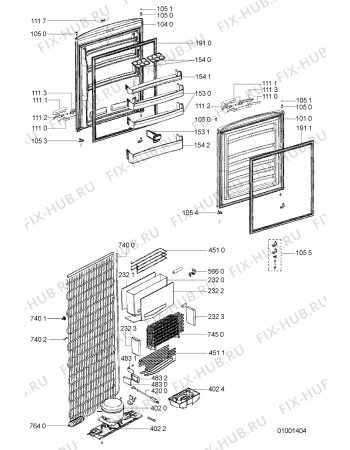 Схема №1 ARC 8110 IX с изображением Заглушка для холодильника Whirlpool 482000005921