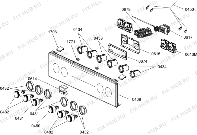 Взрыв-схема плиты (духовки) Gorenje EC5351SPD (729103, FR514D-DEBA2) - Схема узла 05