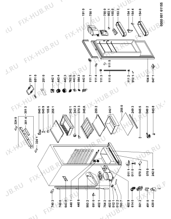 Схема №1 ARC 192/IX AQUA с изображением Дверца для холодильной камеры Whirlpool 480131100067