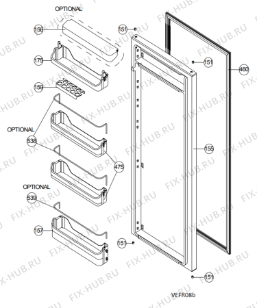 Схема №1 WTE2510 W с изображением Накопитель для холодильника Whirlpool 482000094619