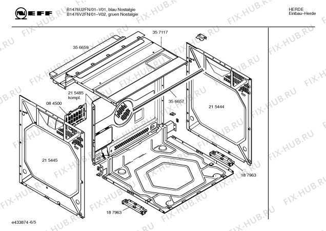 Схема №1 B1476U2FN с изображением Панель управления для духового шкафа Bosch 00434034